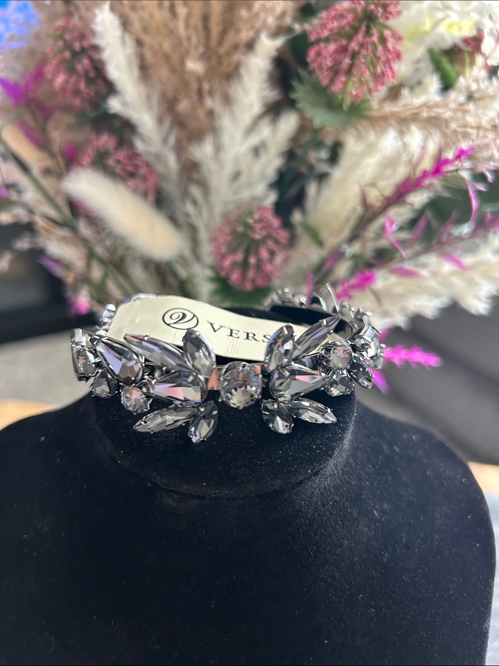 Versona Silver Floral Crystal Bracelet